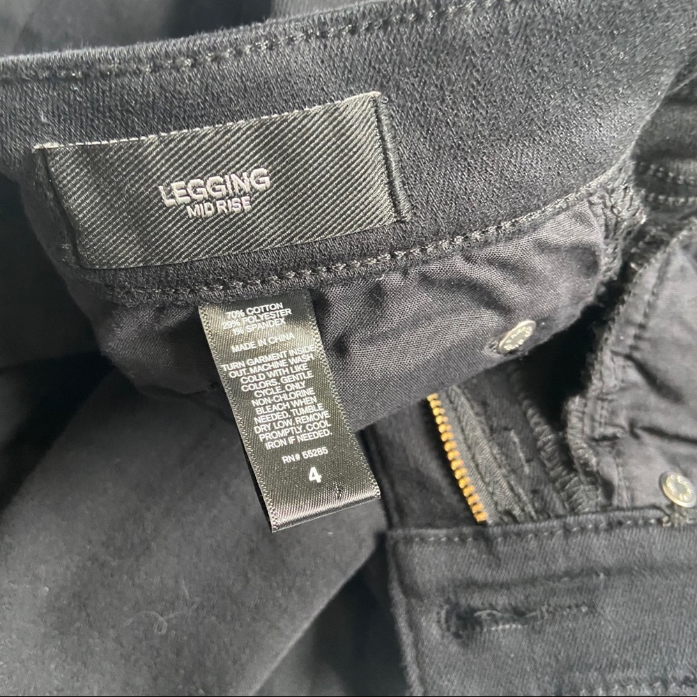Mid Rise Black Ripped Jean Leggings - Picture 4 of 6